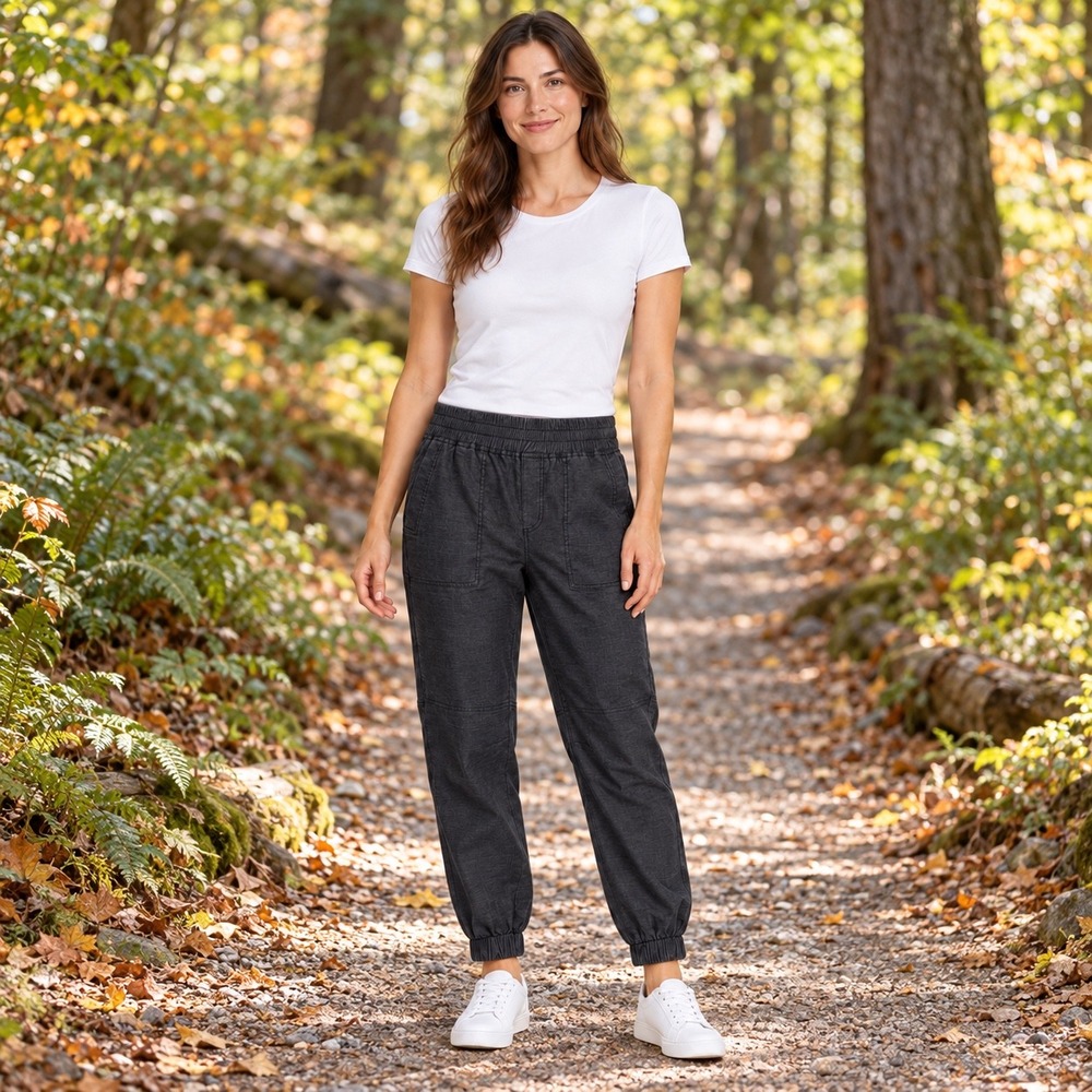 Prana Mantra Jogger Women's Small Charcoal Grey Hemp Blend Elastic Waist Casual